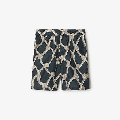 Knot Nylon Shorts in Magnet - Men | Burberry® Official