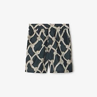 Knot Nylon Shorts in Magnet - Men | Burberry® Official