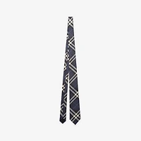 Check Silk Tie in Navy - Men | Burberry® Official