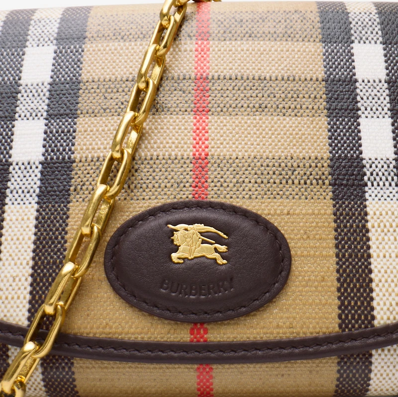 Highlands Chain Strap Wallet​ in Sand - Women, Cotton, Linen | Burberry® Official