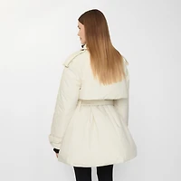 Belted Berryhill Padded Car Coat in Ice beige - Women | Burberry® Official