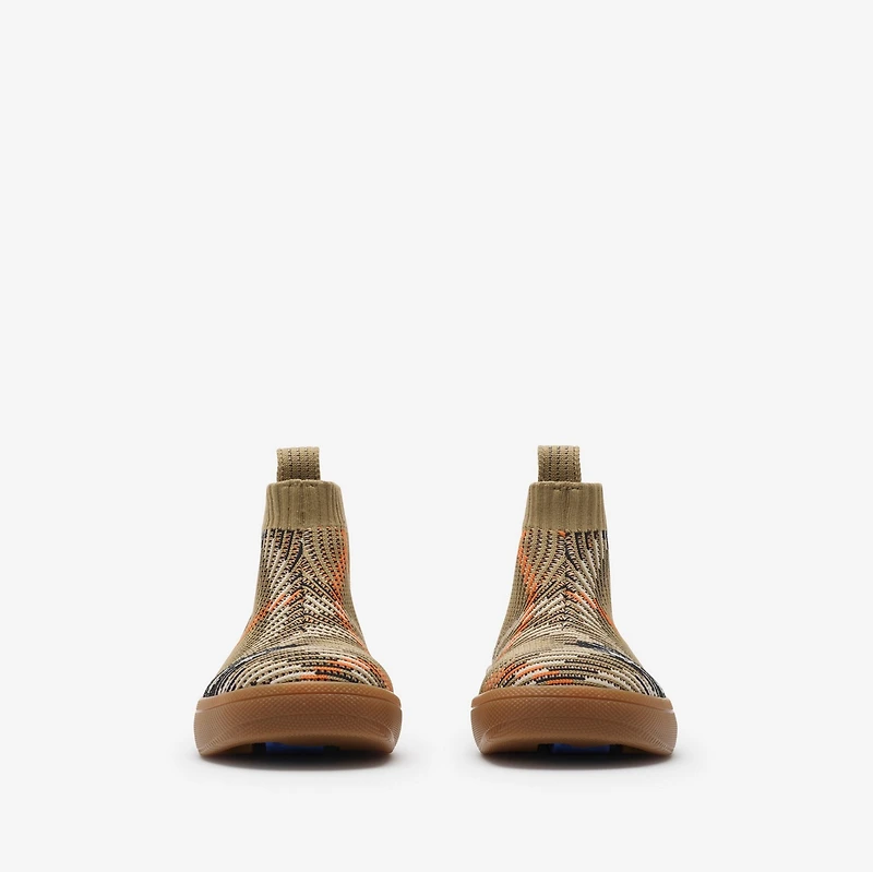 Check Sock Sneakers in Sand
