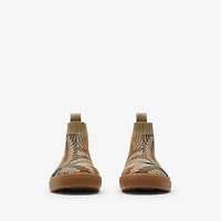 Check Sock Sneakers in Sand