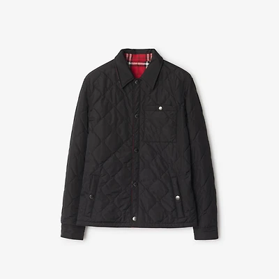 Reversible Quilted Nylon Overshirt in Black - Men | Burberry® Official
