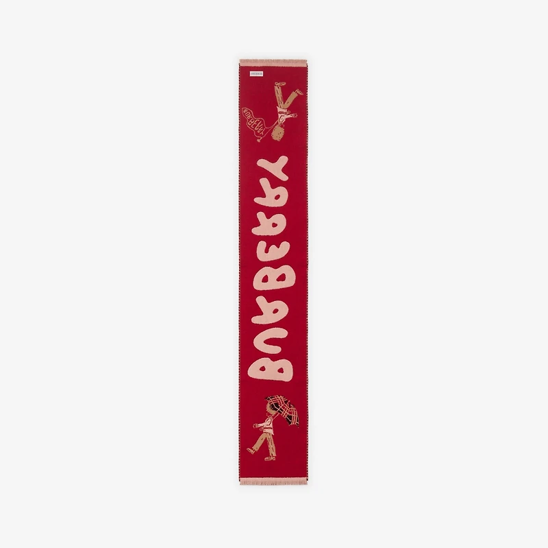 Logo London Guard Wool Scarf in Slipper - Children | Burberry® Official