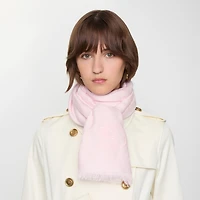 Wide Check Wool Silk Scarf in Sugar | Burberry® Official