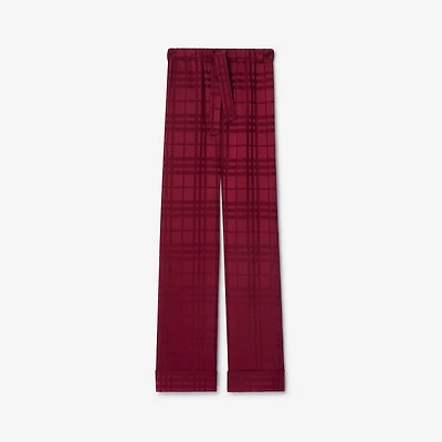 Check Silk Pyjama Trousers in Ripple red - Women | Burberry® Official