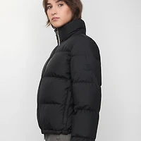 Check Trim Ambleside Puffer Jacket in Black - Women | Burberry® Official