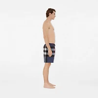 Check Swim Shorts in Carbon blue - Men | Burberry® Official