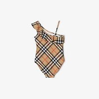 Check Swimsuit in Sand | Burberry® Official