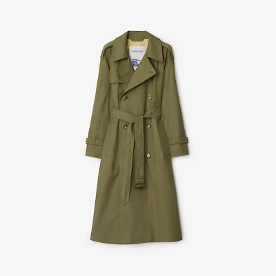 Long Highgrove Castleford Trench Coat in Wreath - Women, Cotton | Burberry® Official