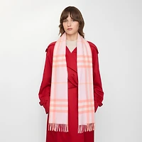 Check Cashmere Scarf in Sugar | Burberry® Official