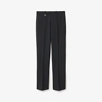 Wool Blend Tailored Trousers in Midnight grey melange - Men | Burberry® Official