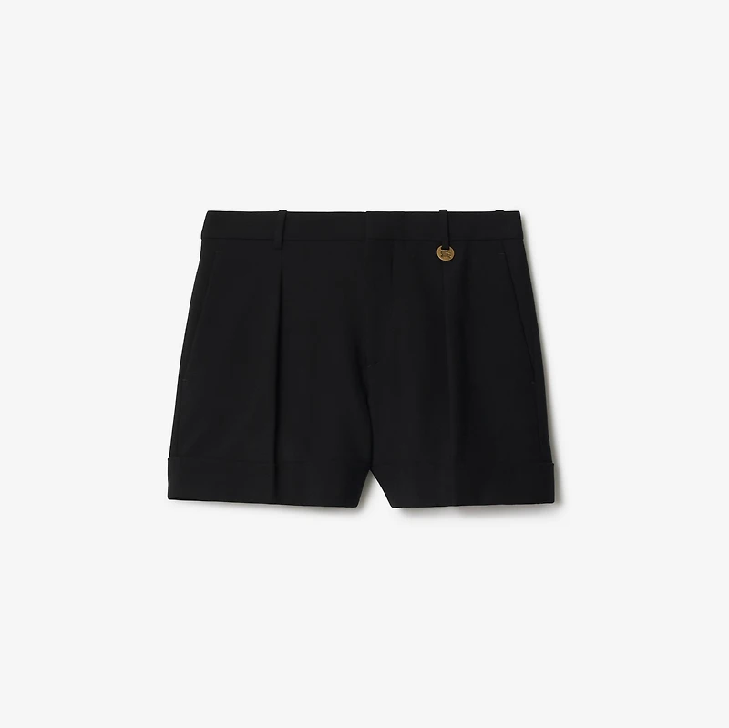 Wool Tailored Shorts in Black - Women | Burberry® Official