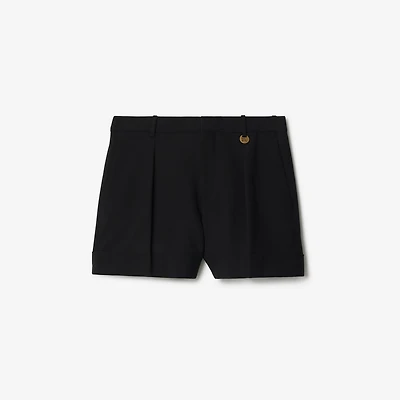 Wool Tailored Shorts in Black - Women | Burberry® Official