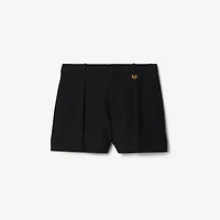 Wool Tailored Shorts in Black - Women | Burberry® Official
