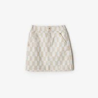 Checkerboard Denim Skirt in Calico | Burberry® Official