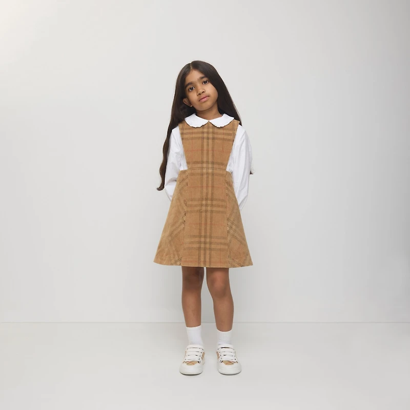 Check Corduroy Dress in Archive beige | Burberry® Official