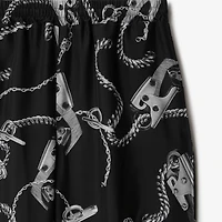 Knight Hardware Silk Trousers in Silver/black - Women | Burberry® Official