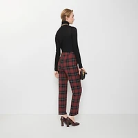 Check Wool Blend Tailored Trousers in Poppy red - Women | Burberry® Official