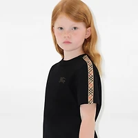 Check Trim Cotton T-shirt in | Burberry® Official