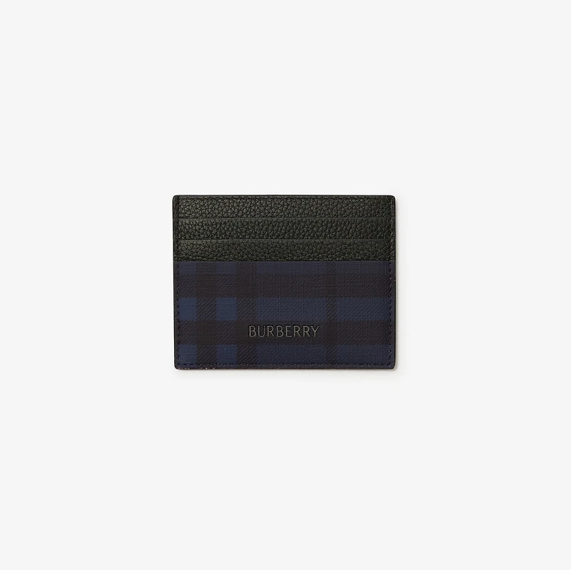 City Check Card Case in Navy - Men, Cotton, Technical | Burberry® Official