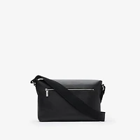 Embossed Check Buckled Messenger Bag​ in Black - Men, Leather | Burberry® Official