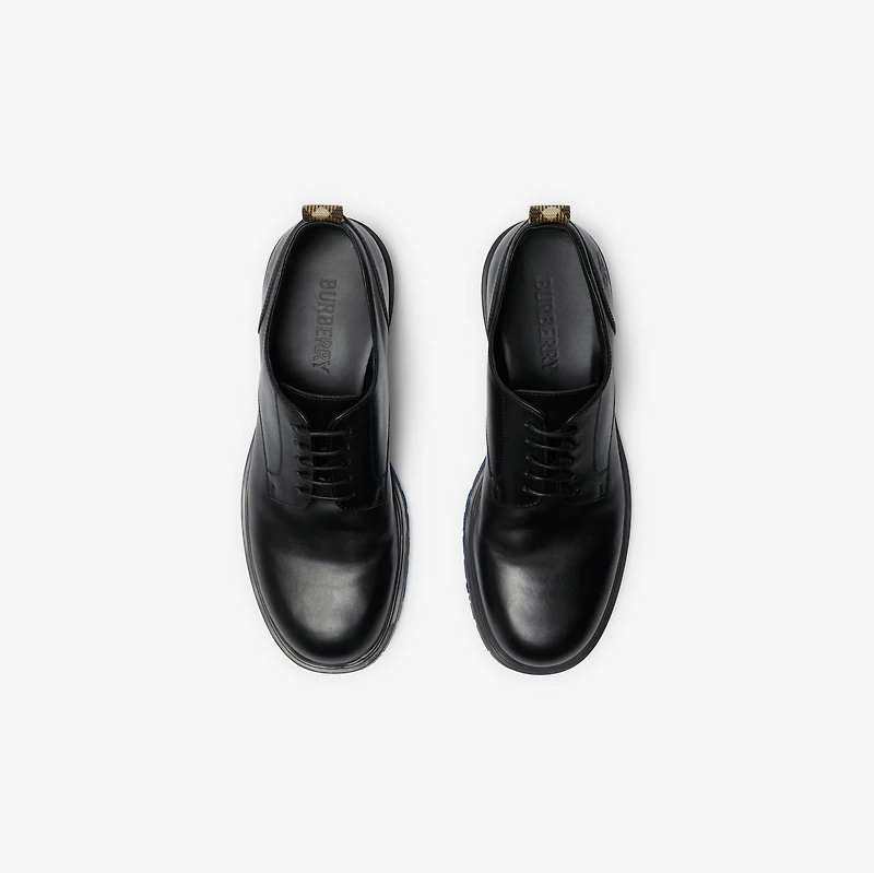 Leather Rogue Derby Shoes in Black - Men | Burberry® Official