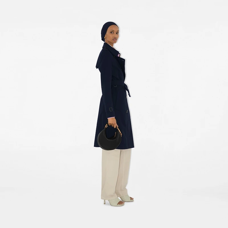 Long Chelsea Heritage Trench Coat in Coal blue - Women, Cotton Gabardine | Burberry® Official