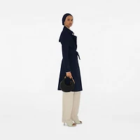 Long Chelsea Heritage Trench Coat in Coal blue - Women, Cotton Gabardine | Burberry® Official