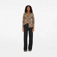 Slim Fit Check Cotton Shirt in Sand - Women | Burberry® Official