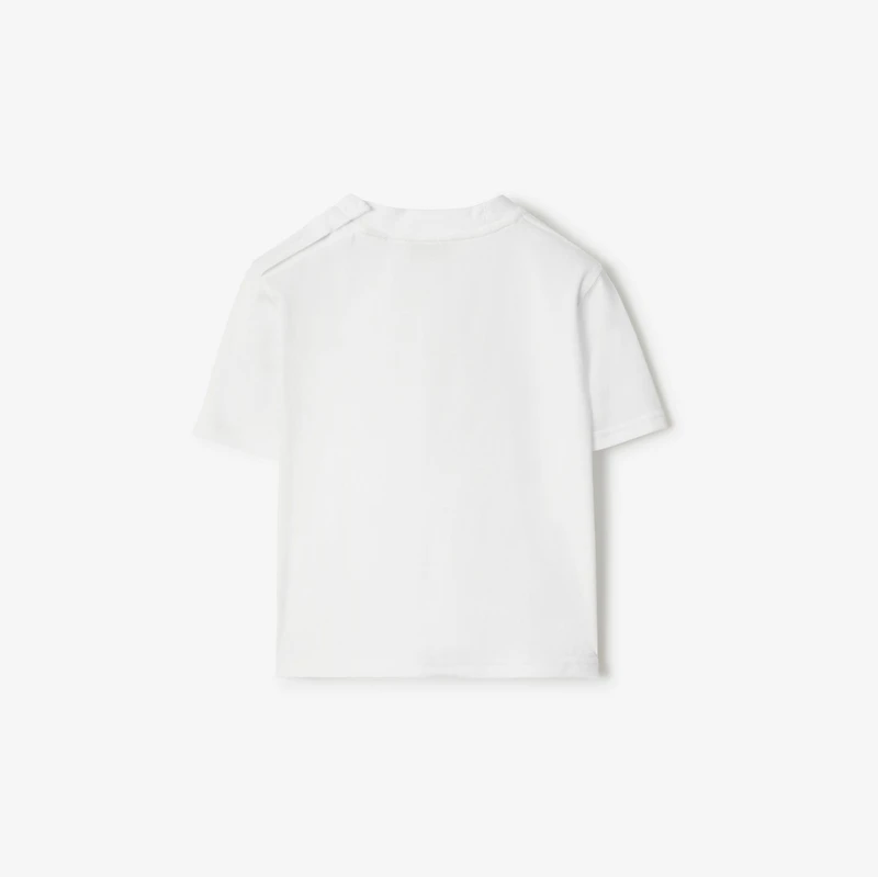 Knight Check Cotton T-shirt in White | Burberry® Official