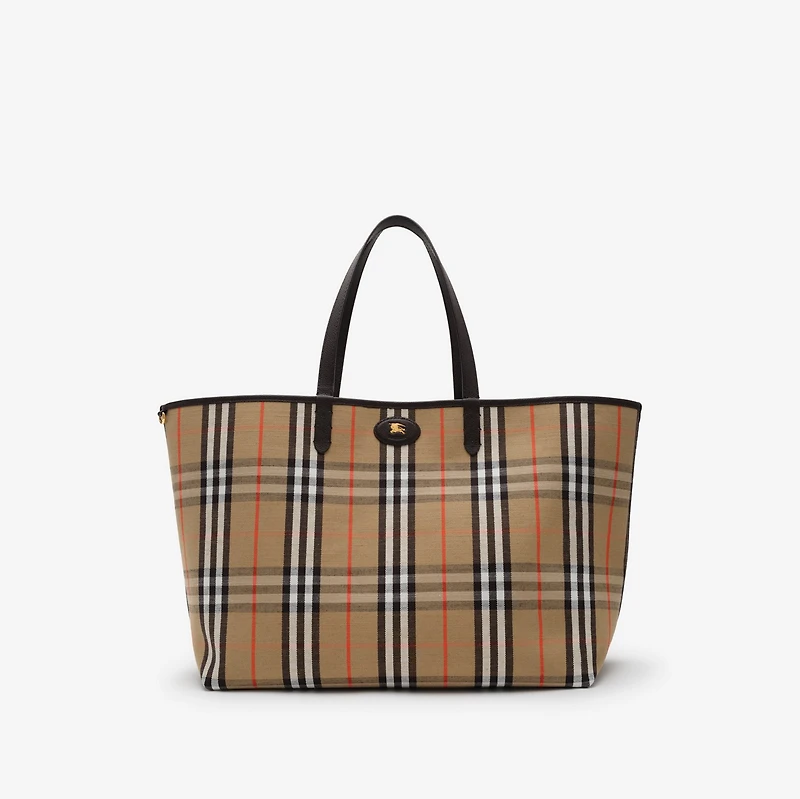 Large Reversible Bloomsbury Tote​ in Sand beige/peat brown - Men | Burberry® Official