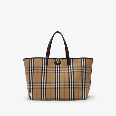 Large Reversible Bloomsbury Tote​ in Sand beige/peat brown - Men | Burberry® Official