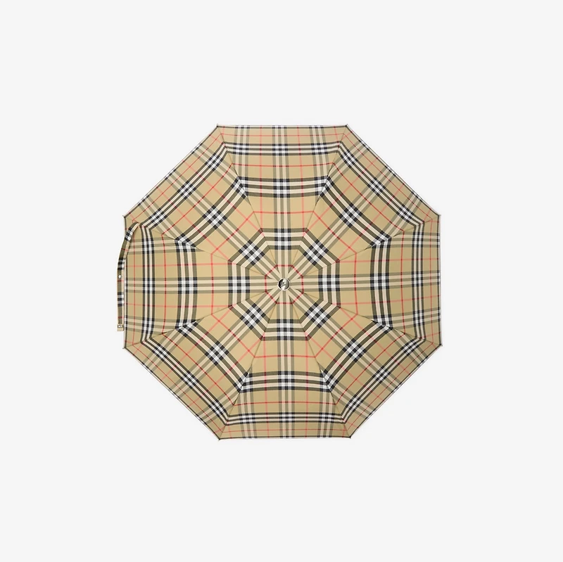 Check Folding Umbrella in Sand beige | Burberry® Official