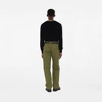 Gabardine Cargo Trousers in Wreath green - Men, Cotton | Burberry® Official