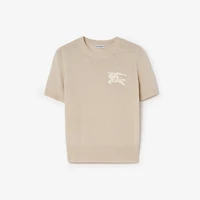 Knight Wool Cotton Top in Easel beige - Women, Lace | Burberry® Official