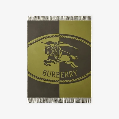 Knight Stamp Wool Blanket in Estate green | Burberry® Official