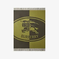 Knight Stamp Wool Blanket in Estate green | Burberry® Official