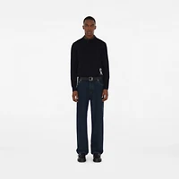 Check Label Wool Sweater in Black - Men | Burberry® Official