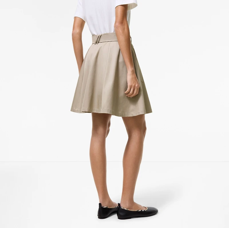 Gabardine Trench Mini Skirt in Quill beige - Women | Burberry® Official