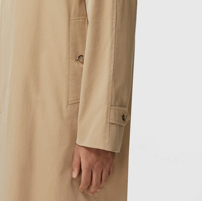 Mid-length Lightweight Camden Car Coat in Honey Beige - Men, Cotton Gabardine | Burberry® Official