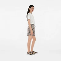 Check Shorts in Mauve grey - Women, Nylon | Burberry® Official