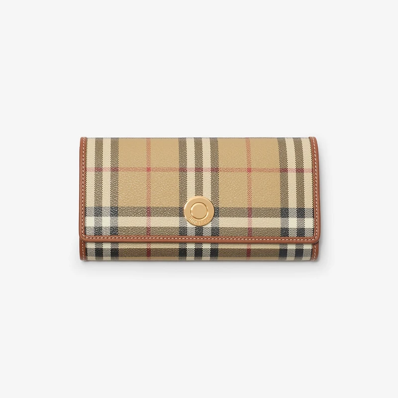 Check Continental Wallet in Archive beige/briar brown - Women | Burberry® Official
