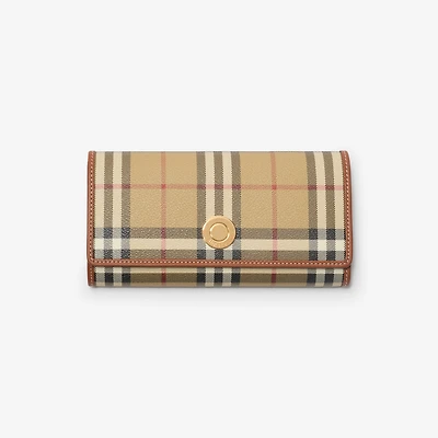 Check Continental Wallet in Archive beige/briar brown - Women | Burberry® Official