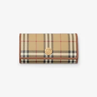 Check Continental Wallet in Archive beige/briar brown - Women | Burberry® Official