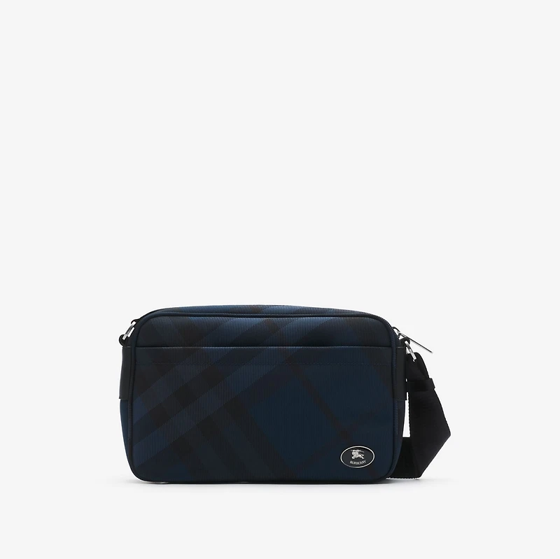 Slim Grid Crossbody Bag in Navy - Men | Burberry® Official