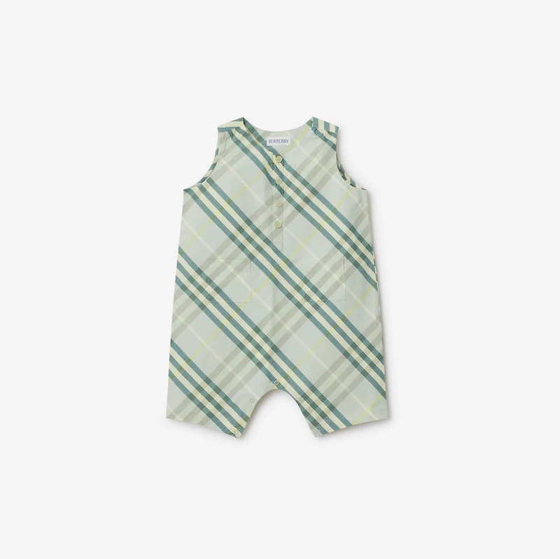 Check Cotton Two-piece Baby Gift Set in Breeze - Children | Burberry® Official