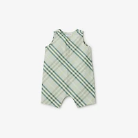 Check Cotton Two-piece Baby Gift Set in Breeze - Children | Burberry® Official