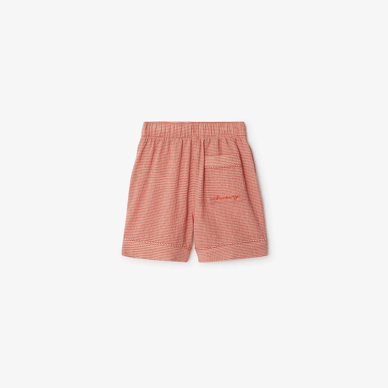 Gingham Cotton Shorts in Orange red | Burberry® Official